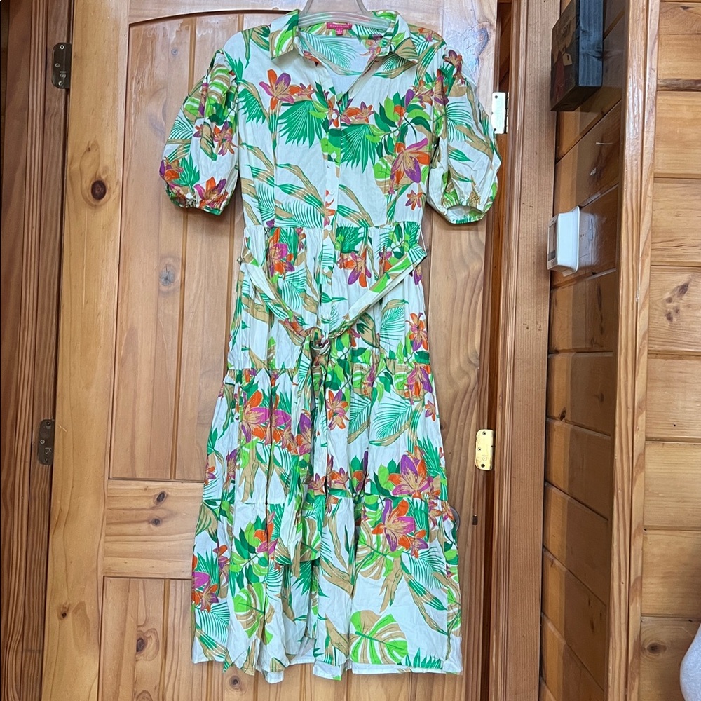 Flying tomato you know me so well poplin midi tropical Shirtdress - Picture 9 of 15